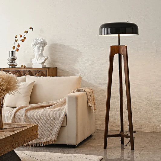 Lampadaire ChicDesign - classique en bois pour le foyer, ampoule E27, décoration d'art pour la maison